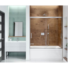 Maax 139351-900-084-000 - Incognito 57 56-59 x 56 3/4 in. 6mm Bypass Tub Door for Alcove Installation with Clear glass in Ch
