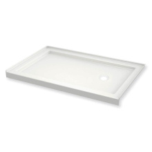 Maax 410004-541-001-001 - B3Round 6030 Acrylic Alcove Shower Base in White with Anti-slip Bottom with Left-Hand Drain