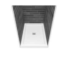 Maax 420043-544-001-100 - B3Square 4842 Acrylic Alcove Deep Shower Base in White with Anti-slip Bottom with Center Drain
