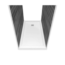 Maax 420006-506-001-107 - B3Square 6036 Acrylic Tunnel Shower Base in White with Back End Drain
