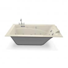 Maax 101265-R-054-004 - Optik 6032 Acrylic Alcove Right-Hand Drain Hydrofeel Bathtub in Bone