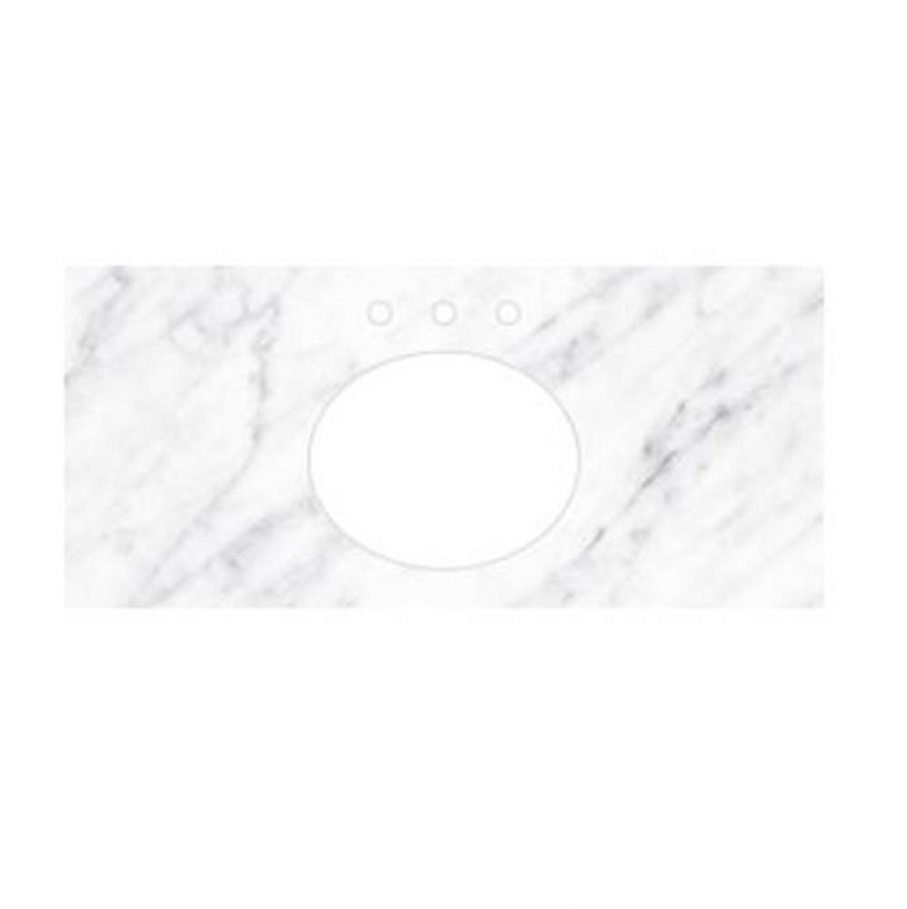 36&apos;&apos; Carrara Vanity Top - Oval with 8&apos;&apos; Widespread Cutout