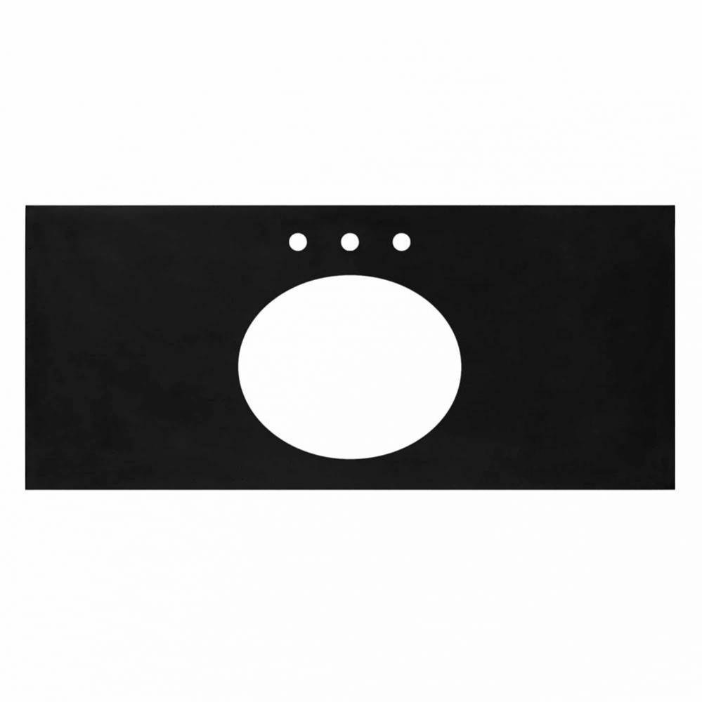 48&apos;&apos; Native Stone Vanity Top in Charcoal- Oval with 8&apos;&apos; Widespread Cutout