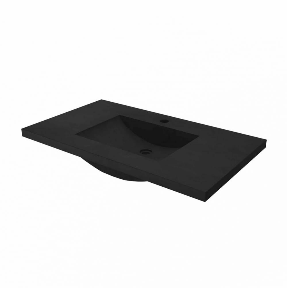 36&apos;&apos; Palomar Vanity Top with Integral Sink in Charcoal - Single Faucet Cutout