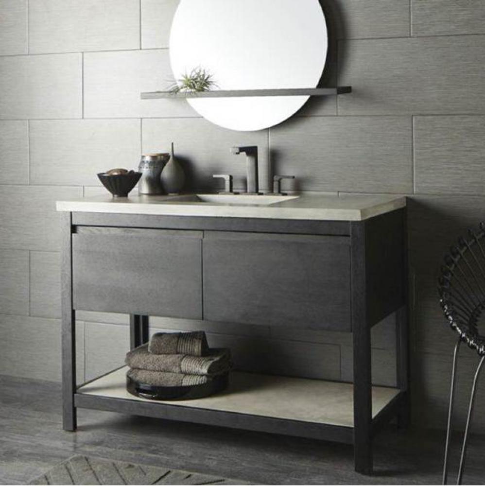 48&apos;&apos; Solace Vanity Base in Sunrise Oak with Palomar Vanity Top and Sink, Ash