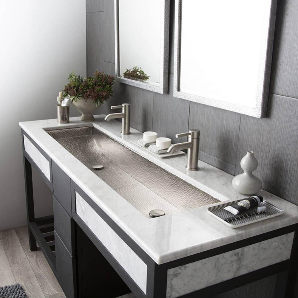 Trough 48 Bathroom Sink in Brushed Nickel