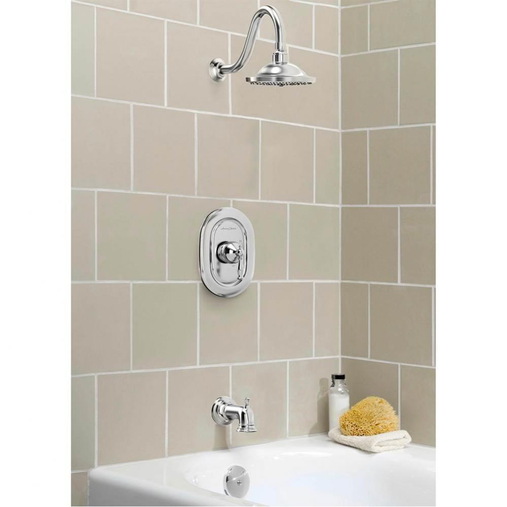 Quentin&#xae; 2.5 gpm/9.5 L/min Tub and Shower Trim Kit With Rain Showerhead, Double Ceramic Press