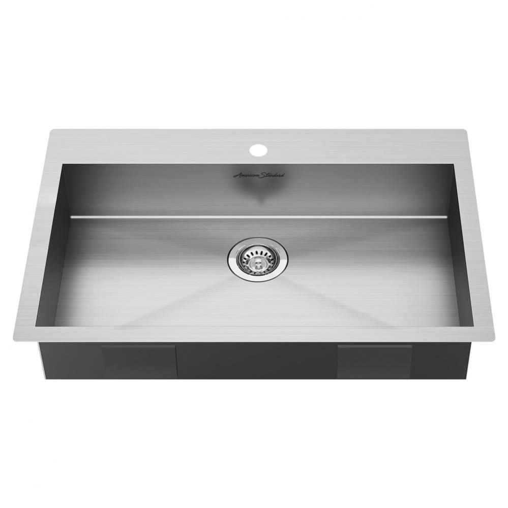 Edgewater&#xae; 33 x 22-Inch Stainless Steel 1-Hole Dual Mount Single-Bowl ADA Kitchen Sink