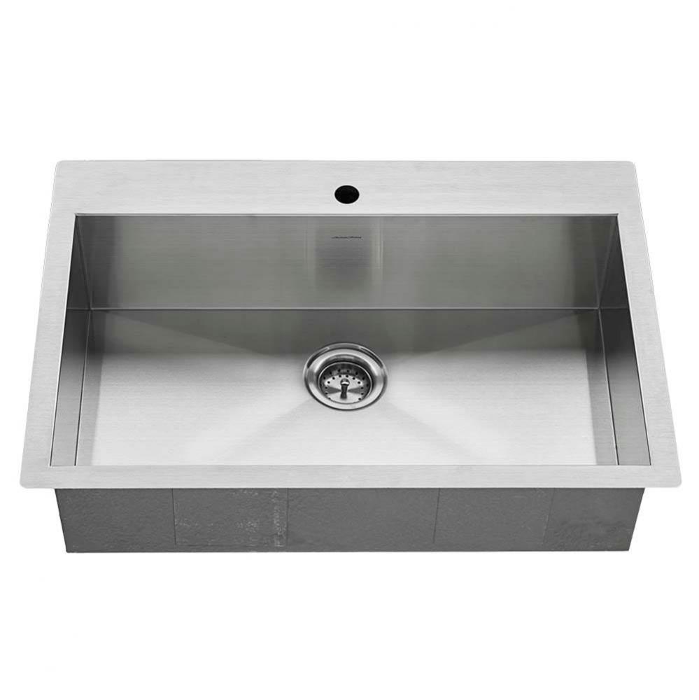 Edgewater&#xae; 33 x 22-Inch Stainless Steel 1-Hole Dual Mount Single-Bowl Kitchen Sink
