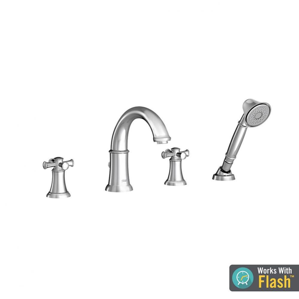 Portsmouth Bathtub Faucet with Personal Shower for Flash Rough-in Valve with Cross Handles