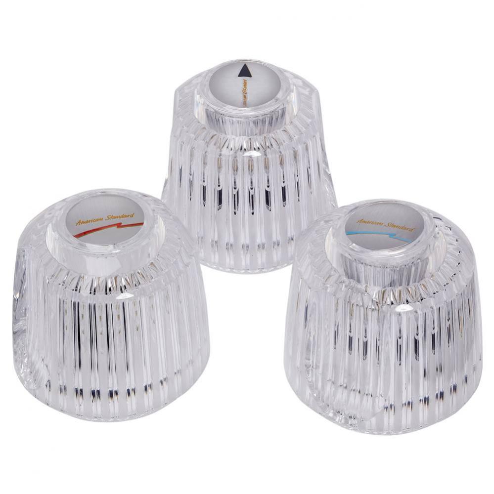 Large Acrylic Knob Handle Kit with Hot and Cold (3-Piece)