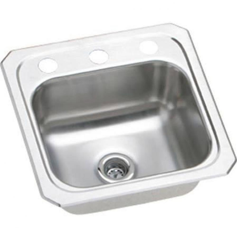 20 Gauge Stainless Steel 15&apos;&apos; x 15&apos;&apos; x 6.125&apos;&apos; Single Bowl Drop-in B