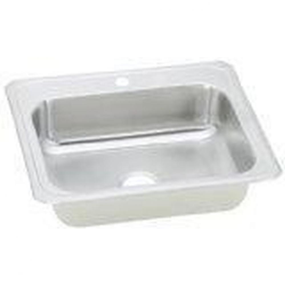 20 Gauge Stainless Steel 25&apos;&apos; x 22&apos;&apos; x 7&apos;&apos; Single Bowl Drop-in Kitch