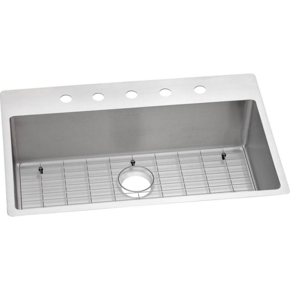 18 Gauge Stainless Steel 33&apos;&apos; x 22&apos;&apos; x 9&apos;&apos; Single Bowl Dual Mount Ki
