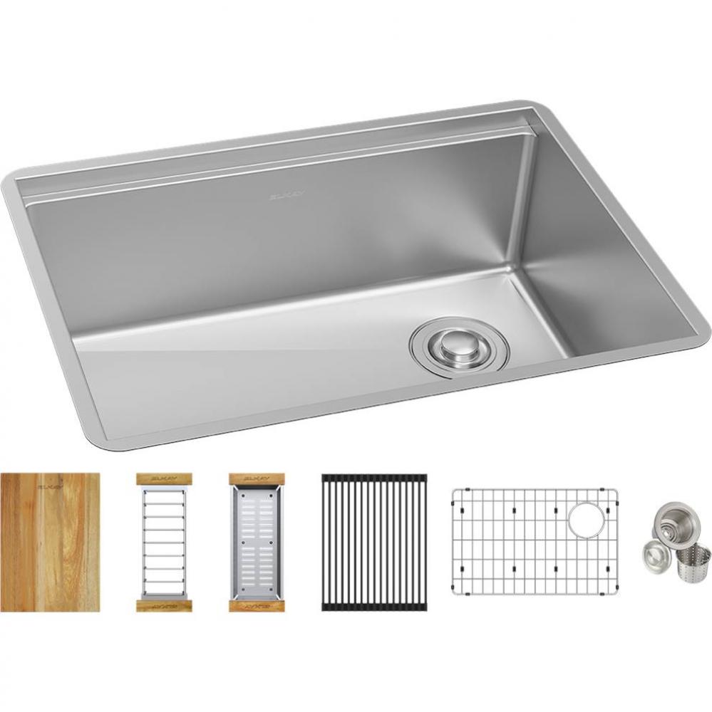 16 Gauge Stainless Steel 25.5&apos;&apos; x 18.5&apos;&apos; x 9&apos;&apos; Crosstown Workstation