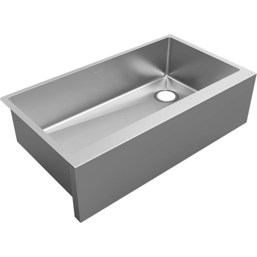 16 Gauge Stainless Steel 35-7/8&apos;&apos; x 20-14&apos;&apos; x 9&apos;&apos; Single Bowl Farmho
