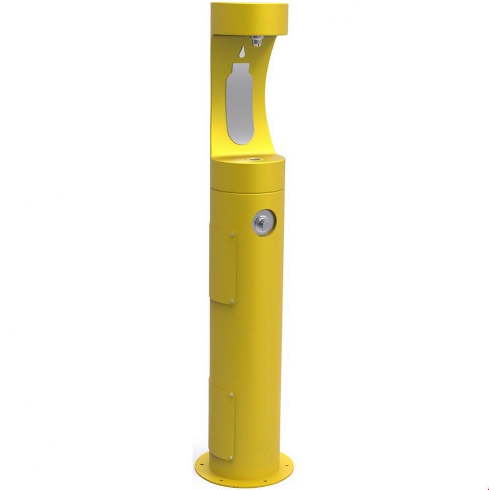 Outdoor ezH2O Bottle Filling Station Pedestal, Non-Filtered Non-Refrigerated Freeze Resistant Yell