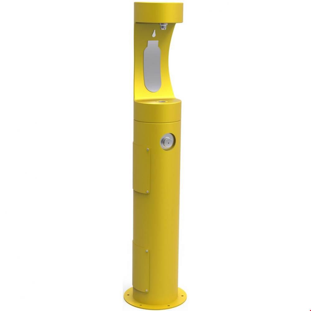Outdoor ezH2O Bottle Filling Station Pedestal, Non-Filtered Non-Refrigerated Yellow