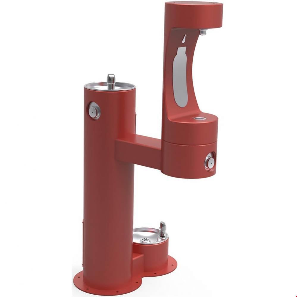 Outdoor ezH2O Lower Bottle Filling Station Bi-Level Pedestal, with Pet Station Non-Filtered NonRef