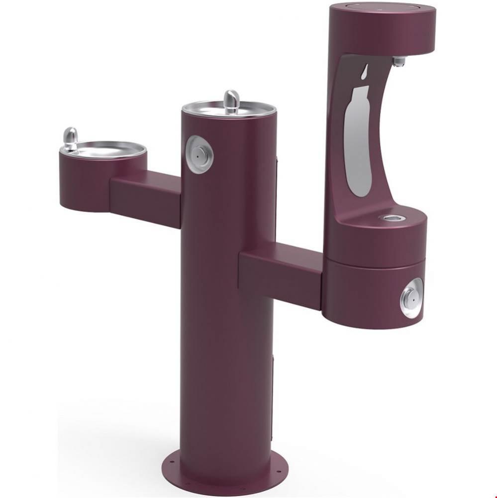 Outdoor ezH2O Lower Bottle Filling Station Tri-Level Pedestal, Non-Filtered Non-Refrigerated FR Pu
