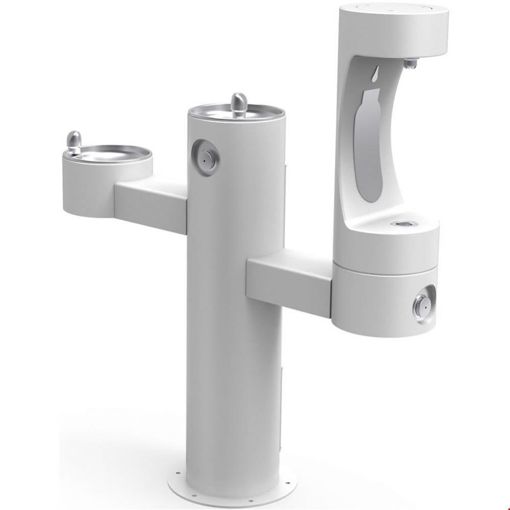 Outdoor ezH2O Lower Bottle Filling Station Tri-Level Pedestal, Non-Filtered Non-Refrigerated FR Wh
