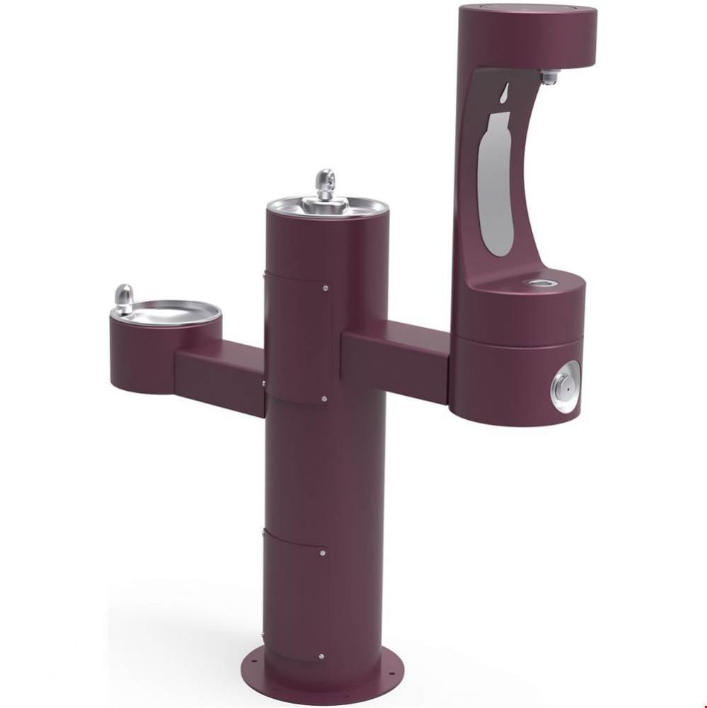 Outdoor ezH2O Middle Bottle Filling Station Tri-Level Pedestal, Non-Filtered Non-Refrigerated FR P