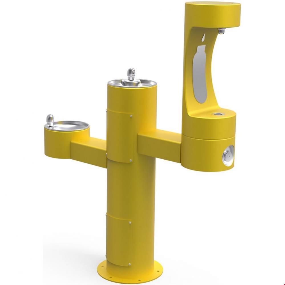 Outdoor ezH2O Middle Bottle Filling Station Tri-Level Pedestal, Non-Filtered Non-Refrigerated FR Y