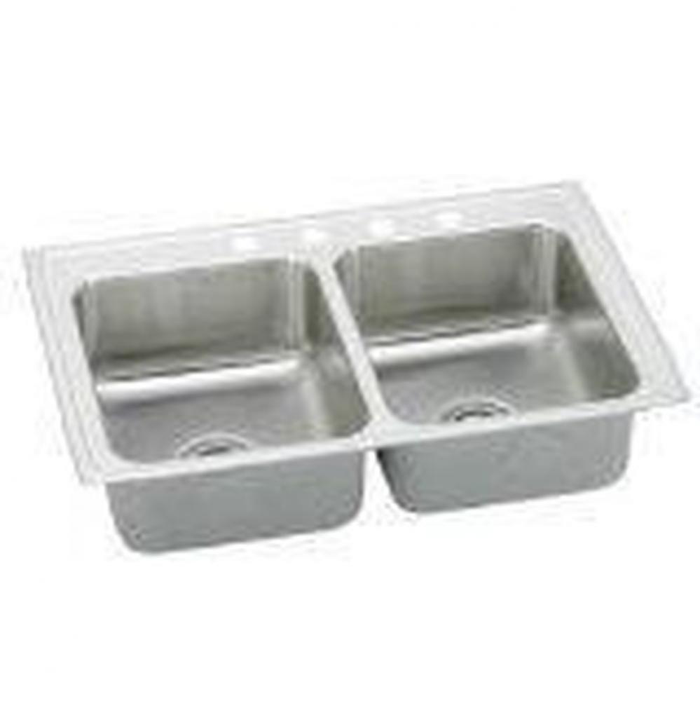 18 Gauge Stainless Steel 37&apos;&apos; x 22&apos;&apos; x 7.625&apos;&apos; Double Bowl Drop-in K