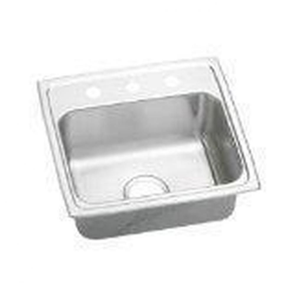 18 Gauge Stainless Steel 19&apos;&apos; x 18&apos;&apos; x 5.5&apos;&apos; Single Bowl Drop-in Kit