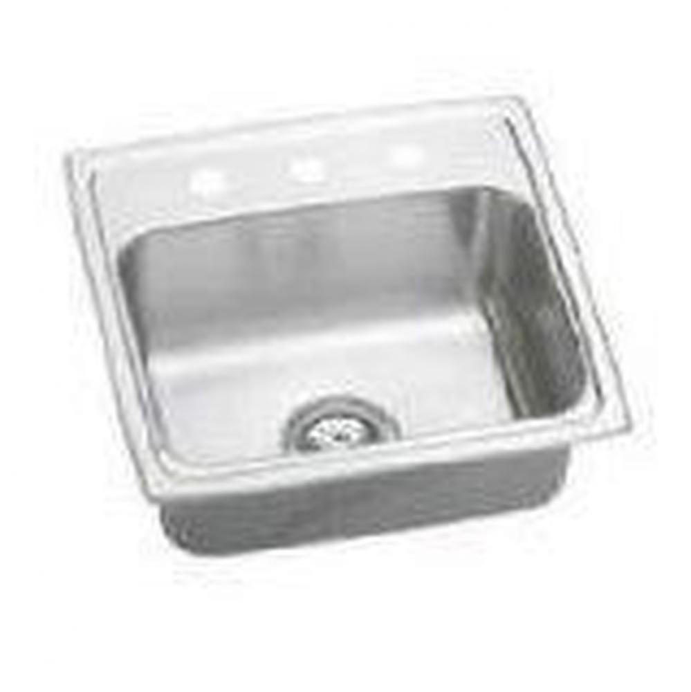 20 Gauge Stainless Steel 19.5&apos;&apos; x 19&apos;&apos; x 5.5&apos;&apos; Single Bowl Drop-in K