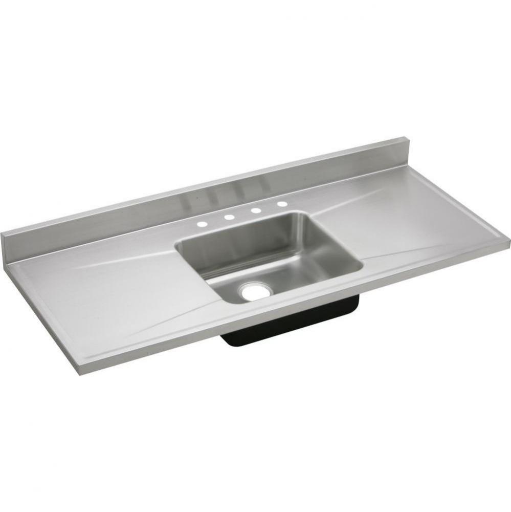 18 Gauge Stainless Steel 60&apos;&apos; x 25&apos;&apos; x 7.5&apos;&apos; Single Bowl Custom Sink