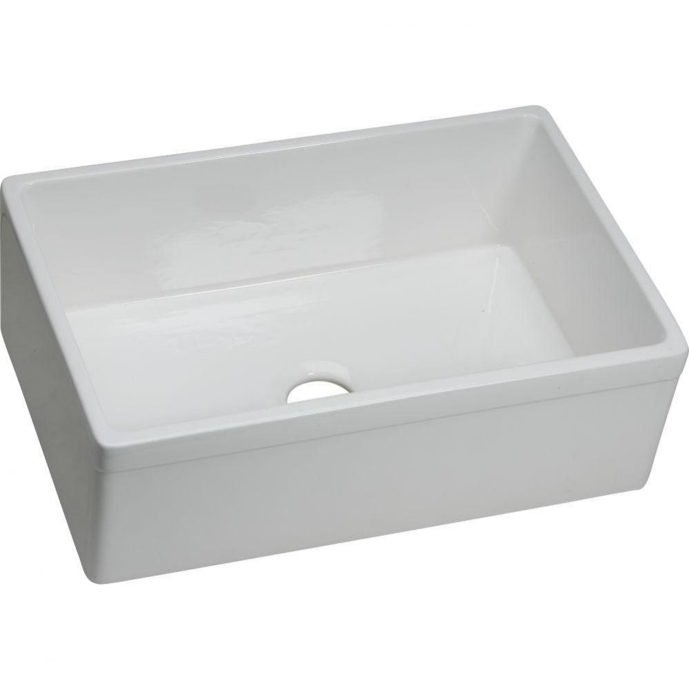 Fireclay 29.875&apos;&apos; x 19.75&apos;&apos; x 10-1/16&apos;&apos; Single Bowl Farmhouse Underm