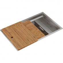 Elkay CS30CWK - 30'' undermount sink with cutting boards, botton grids and 2 colanders.