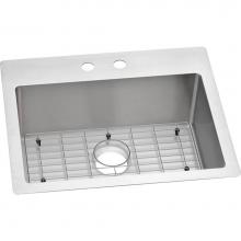 Elkay ECTSR25229TBG2 - 18 Gauge Stainless Steel 25'' x 22'' x 9'' Single Bowl Dual Mount Ki