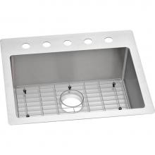 Elkay ECTSR25229TBG5 - 18 Gauge Stainless Steel 25'' x 22'' x 9'' Single Bowl Dual Mount Ki