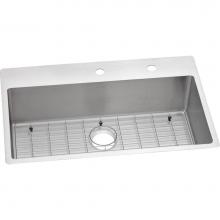 Elkay ECTSRS33229TBGFR2 - 18 Gauge Stainless Steel 33'' x 22'' x 9'' Single Bowl Dual Mount Ki