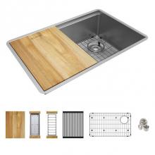Elkay EFRU27169RW - 27'' Stainless Steel Large Single Bowl Undermount Workstation