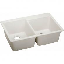 Elkay ELX250RRT0 - Quartz Luxe 33'' x 22'' x 9-1/2'' Offset Double Bowl Drop-in Sink Ri