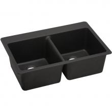 Elkay ELX3322CA0 - Quartz Luxe® 33'' x 22'' x 9-1/2'' Equal Double Bowl Drop-in Si