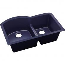 Elkay ELXHU3322RJB0 - Quartz Luxe 33'' x 22'' x 10'' Offset 60/40 Double Bowl Undermount S