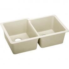 Elkay ELXU250RPA0 - Quartz Luxe® 33'' x 20-1/2'' x 9-1/2'' Offset Double Bowl Under