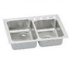 Elkay LR250X - 18 Gauge Stainless Steel 33'' x 22'' x 7.875'' Double Bowl Drop-in K