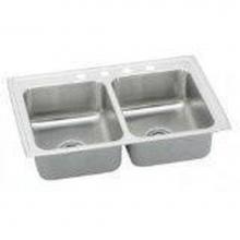 Elkay LR2922X - 18 Gauge Stainless Steel 29'' x 22'' x 7.625'' Double Bowl Drop-in K