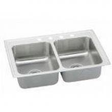 Elkay LRAD292260X - 18 Gauge Stainless Steel 29'' x 22'' x 6'' Double Bowl Drop-in Kitch