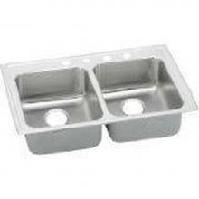Elkay LRAD331965X - 18 Gauge Stainless Steel 33'' x 19.5'' x 6.5'' Double Bowl Drop-in K