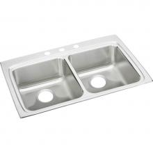 Elkay LRAD3322404 - 18 Gauge Stainless Steel 33'' x 22'' x 4'' Double Bowl Drop-in Kitch