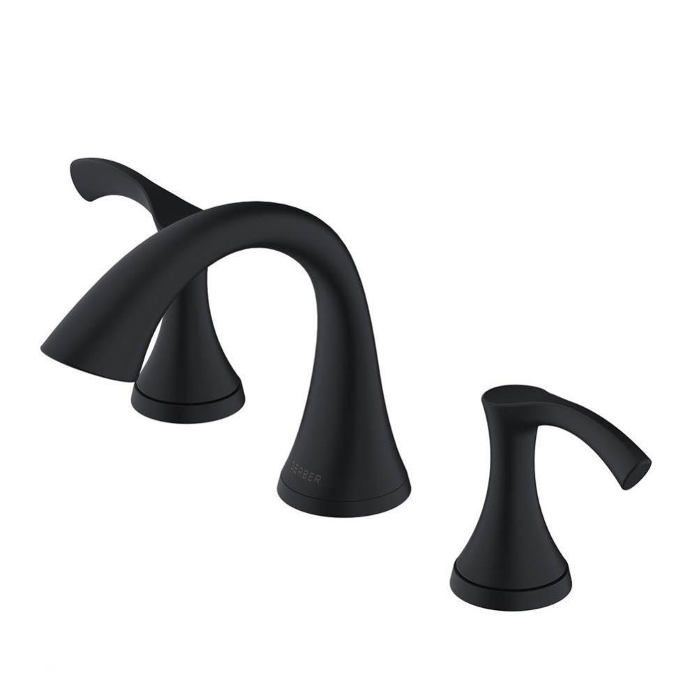 Antioch 2H Widespread Lavatory Faucet w/ Metal Touch Down Drain 1.2gpm Satin Black