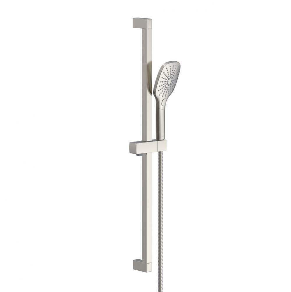 Versa Square 30&apos;&apos; Slide Bar Assembly W/ 3 Function Handshower 1.75gpm Brushed Nickel