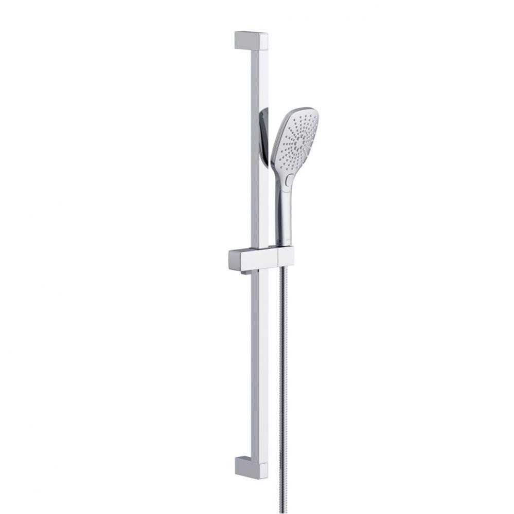 Versa Square 30&apos;&apos; Slide Bar Assembly W/ 3 Function Handshower 1.75gpm Chrome