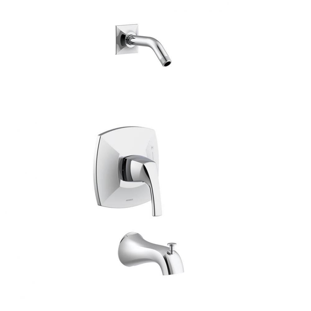 Vaughn 1H Tub &amp; Shower Trim Kit &amp; Treysta Cartridge Less Showerhead Chrome